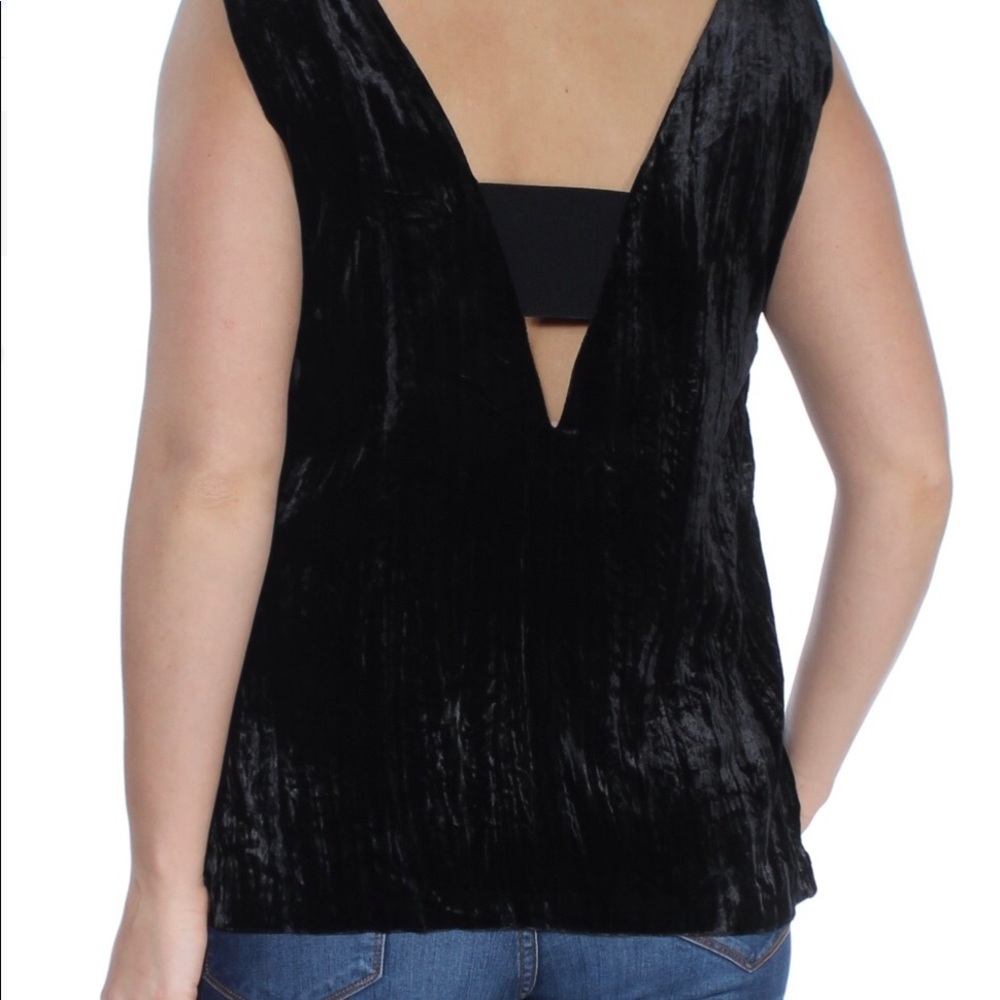 French Connection Low Sleeveless V Neck Top Size S